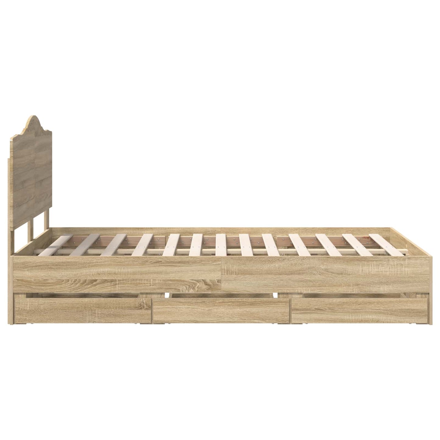 vidaXL Bed Frame with Drawer Sonoma Oak 120 x 200 cm Engineer Wood
