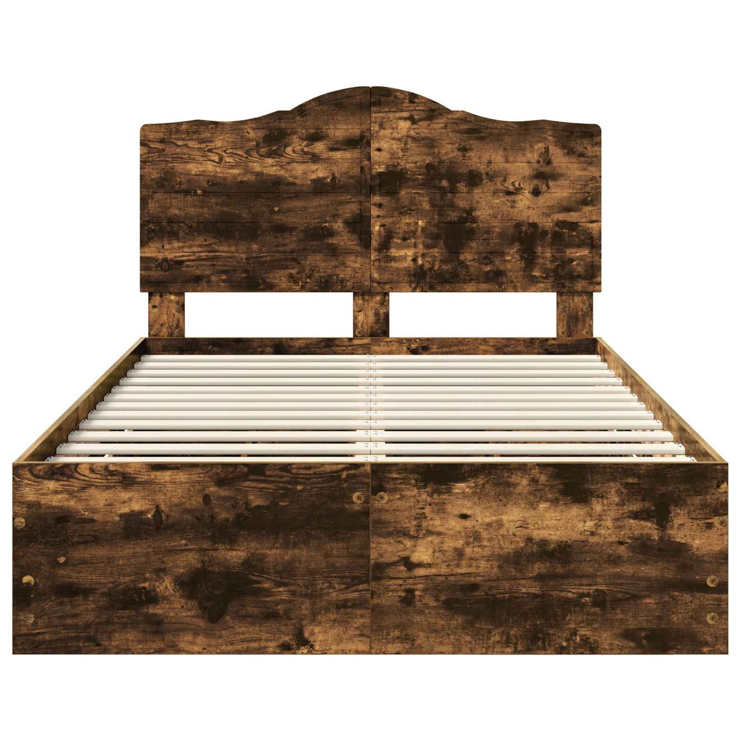 vidaXL Bed Frame with Drawer Smoked Oak 120 x 200 cm Engineer Wood