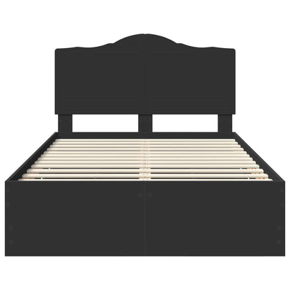 vidaXL Bed Frame with Drawer Black 120 x 190 cm Engineer Wood