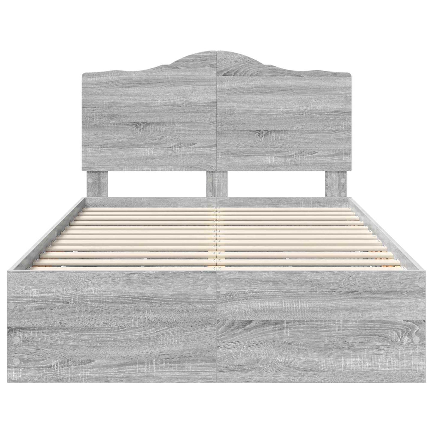 vidaXL Bed Frame with Drawer Grey Sonoma 120 x 190 cm Engineer Wood