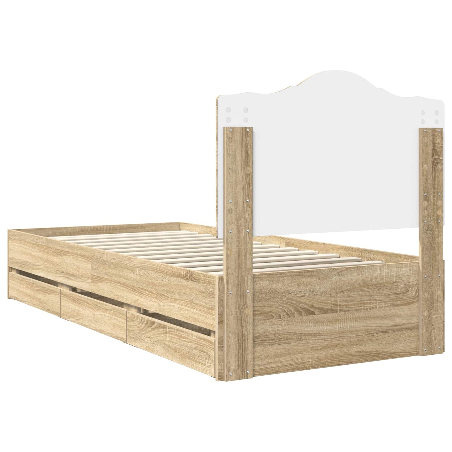 vidaXL Bed Frame with Drawer Sonoma Oak 100 x 200 cm Engineer Wood