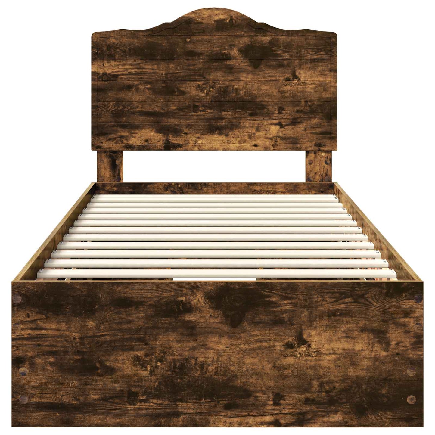 vidaXL Bed Frame with Drawer Smoked Oak 100 x 200 cm Engineer Wood