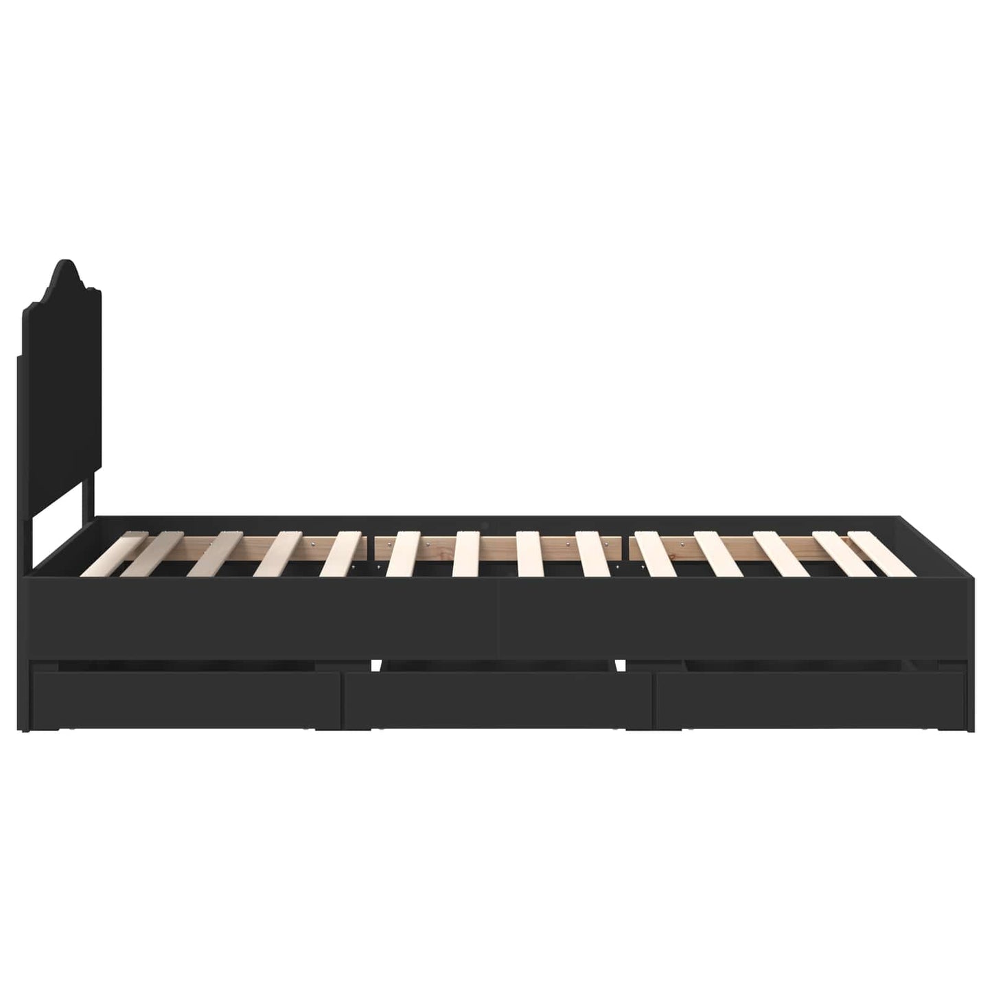 vidaXL Bed Frame with Drawer Black 90 x 200 cm Engineer Wood