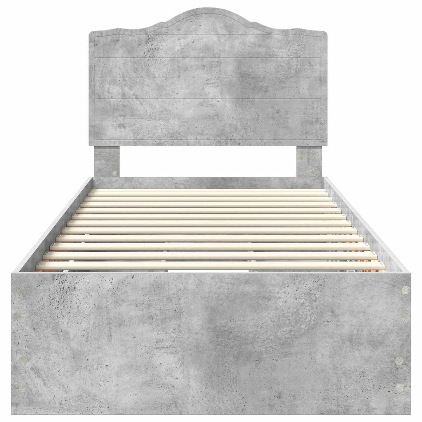 vidaXL Bed Frame with Drawer Concrete Grey 90 x 200 cm Engineer Wood