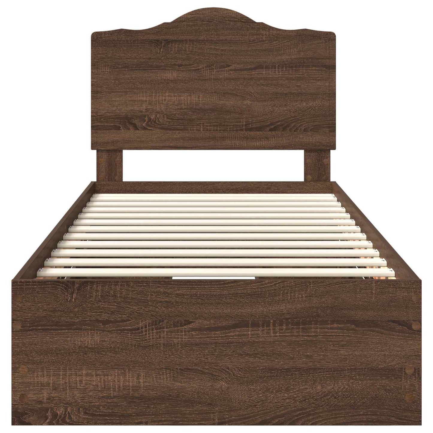 vidaXL Bed Frame with Drawer Brown Oak 90 x 200 cm Engineer Wood
