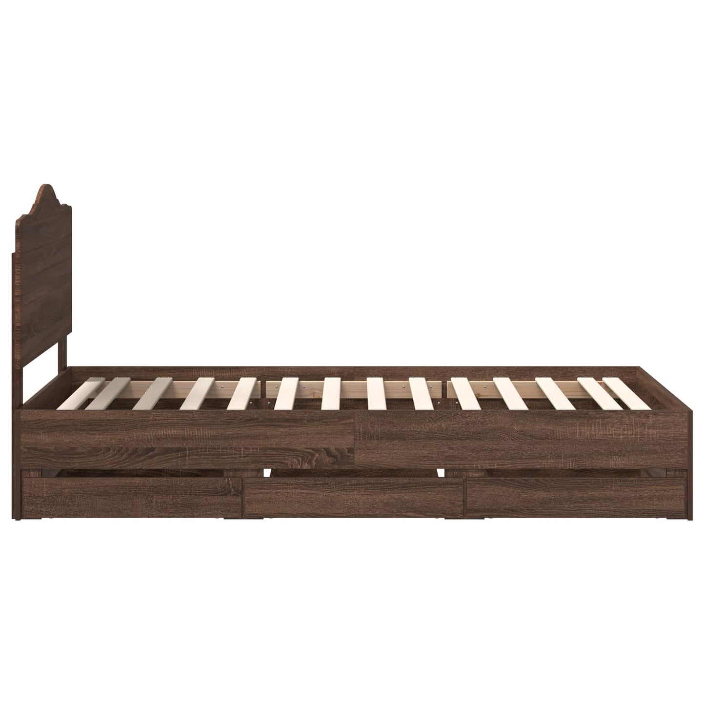 vidaXL Bed Frame with Drawer Brown Oak 90 x 200 cm Engineer Wood