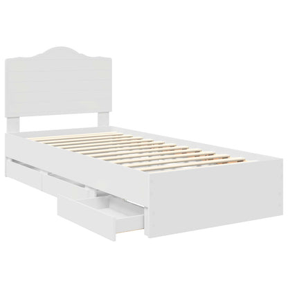vidaXL Bed Frame with Drawer White 75 x 190 cm Engineer Wood