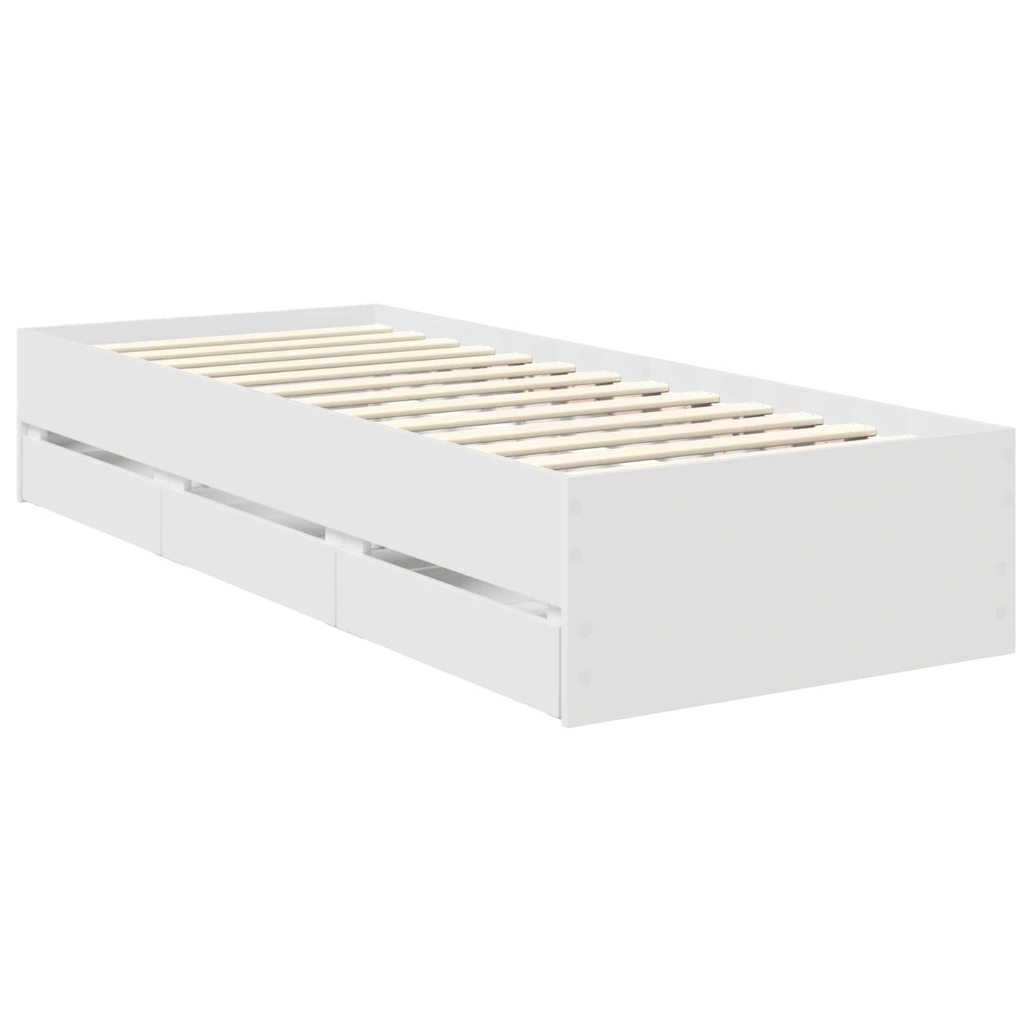 vidaXL Bed Frame with Drawer White 75 x 190 cm Engineer Wood