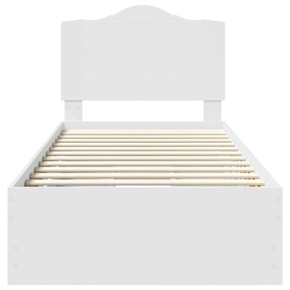 vidaXL Bed Frame with Drawer White 75 x 190 cm Engineer Wood