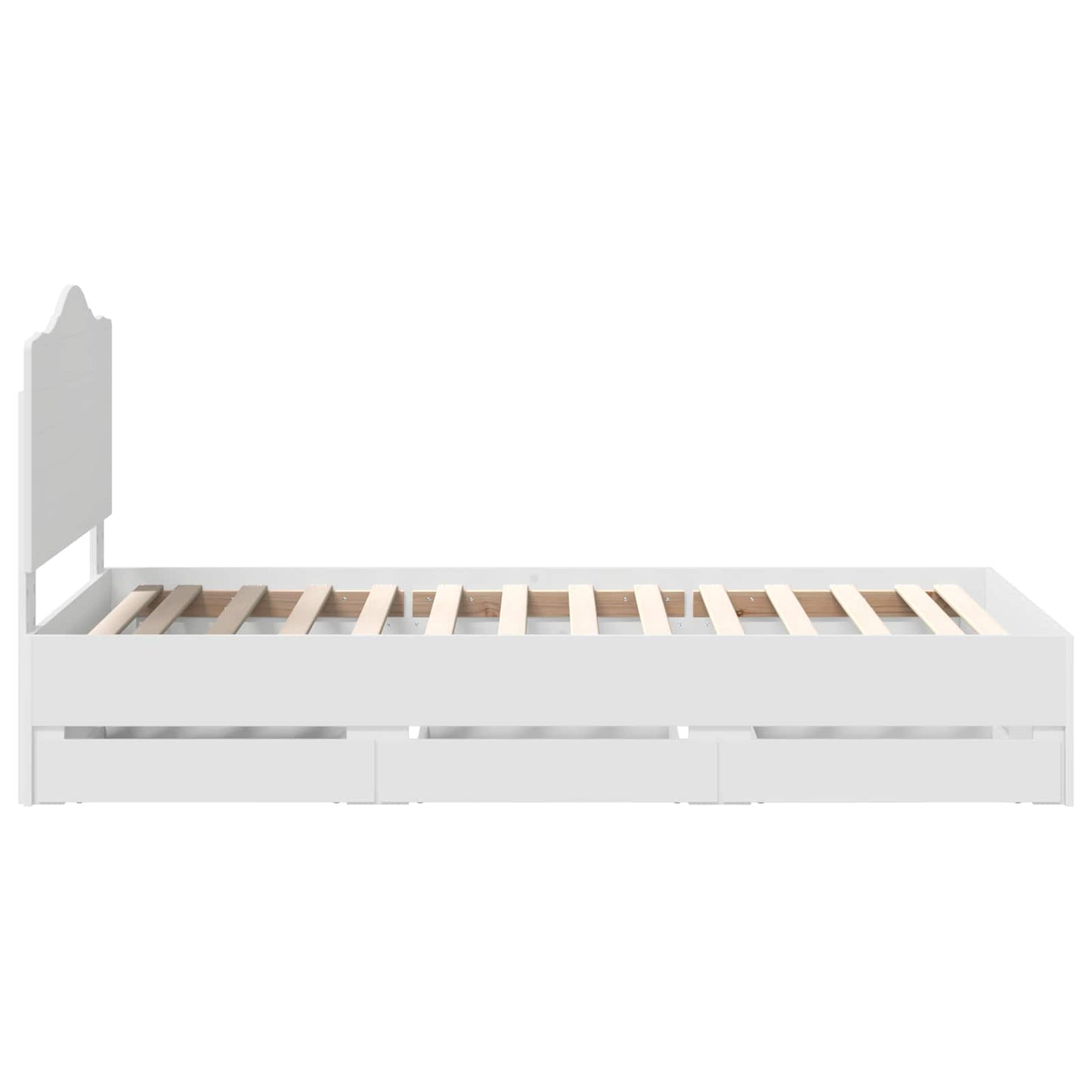 vidaXL Bed Frame with Drawer White 75 x 190 cm Engineer Wood