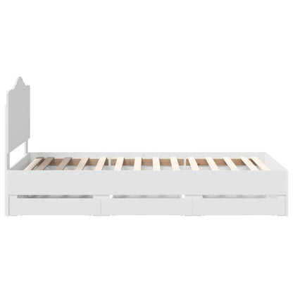 vidaXL Bed Frame with Drawer White 75 x 190 cm Engineer Wood