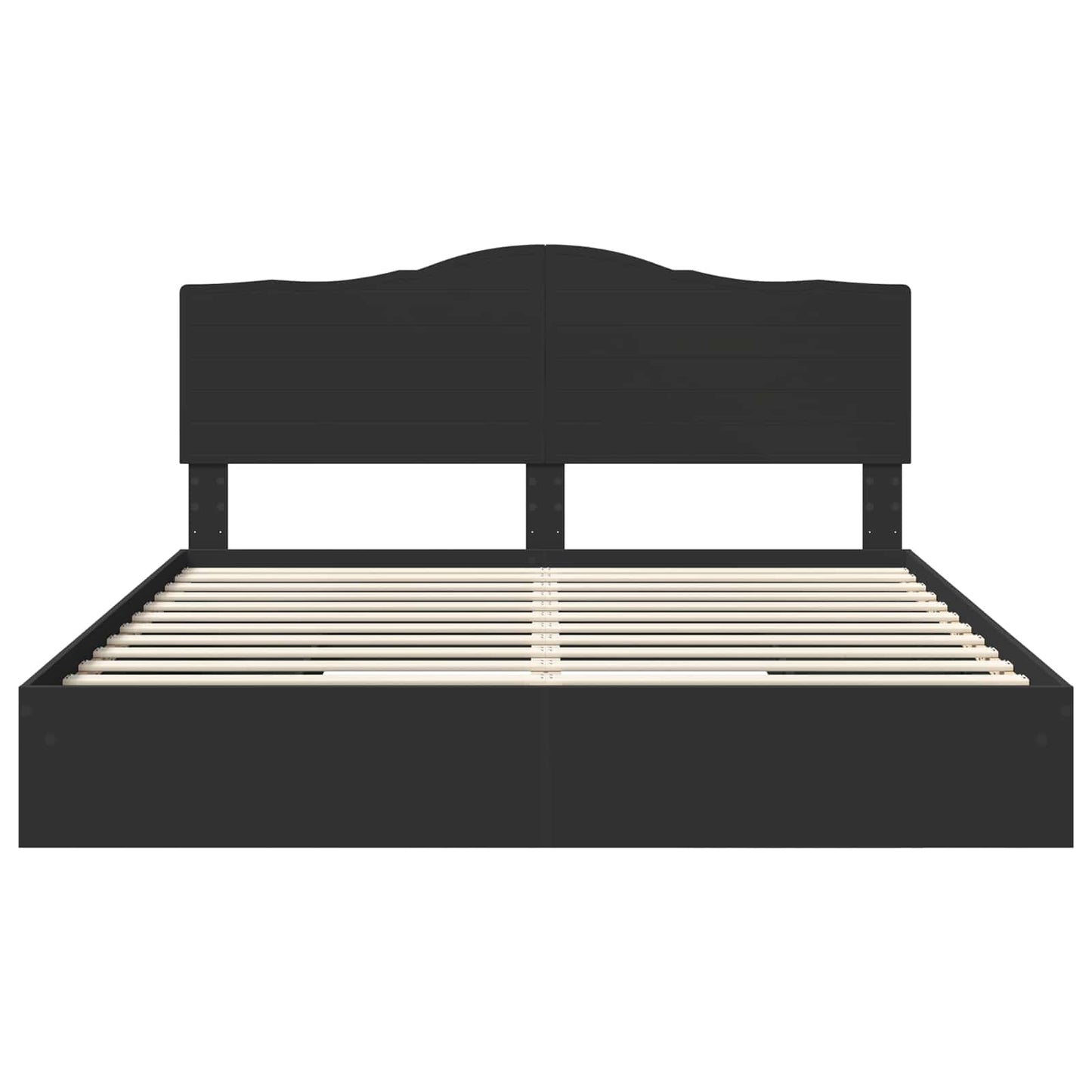 vidaXL Storage Bed with Headboard Black 200 x 200 cm Engineered Wood