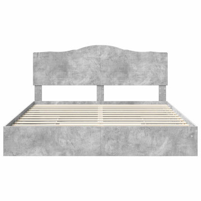 vidaXL Storage Bed Concrete Grey 200 x 200 cm Engineered Wood