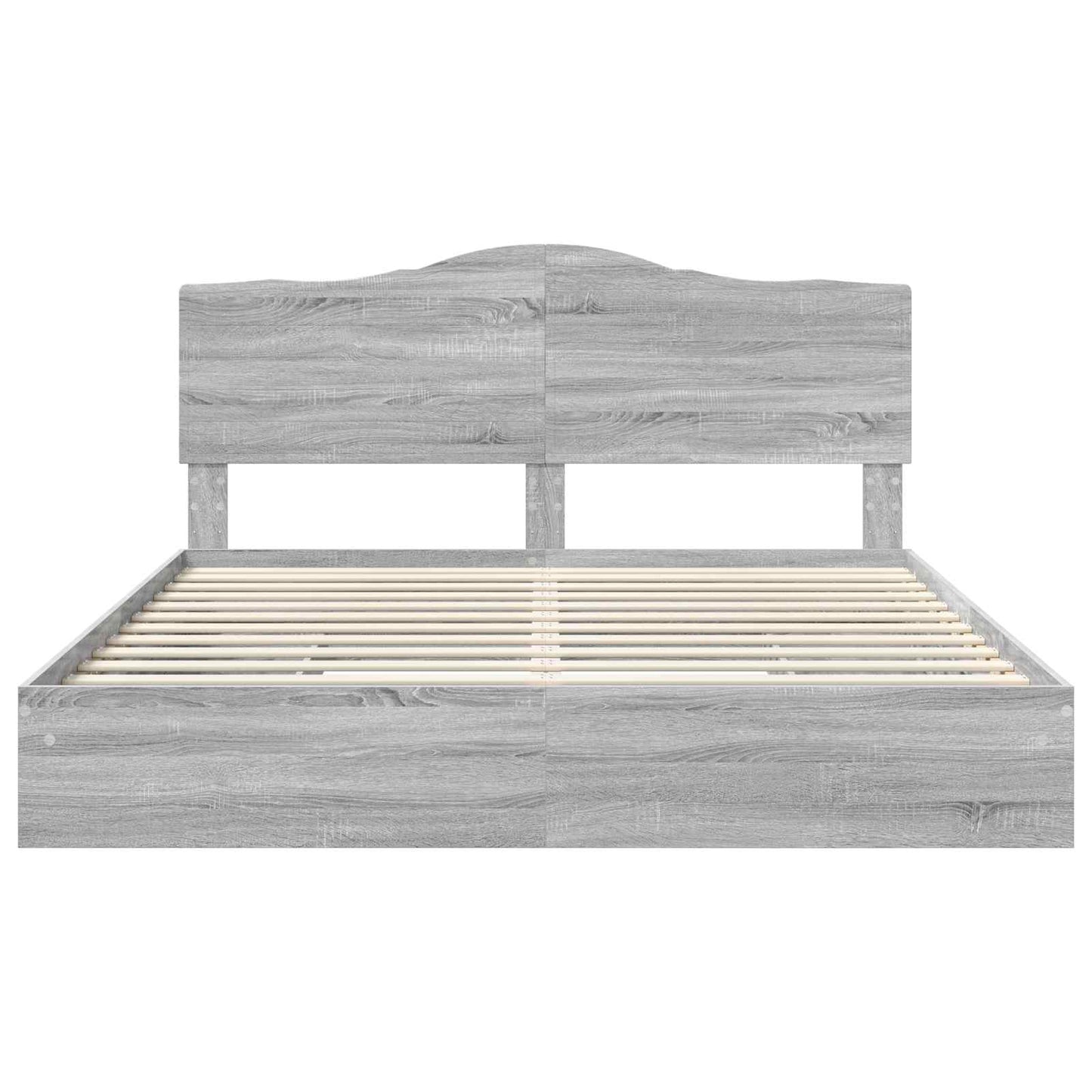 vidaXL Storage Bed Grey Sonoma 200 x 200 cm Engineered Wood