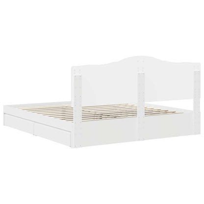 vidaXL Storage Bed with Headboard White 180 x 200 cm Engineered Wood