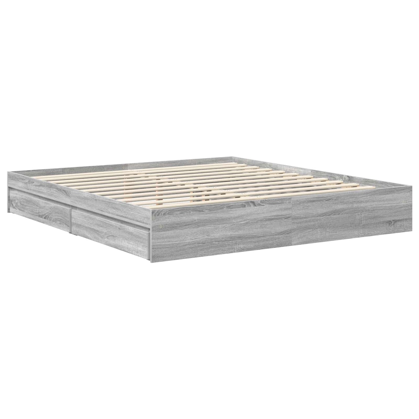 vidaXL Storage Bed Grey Sonoma 180 x 200 cm Engineered Wood