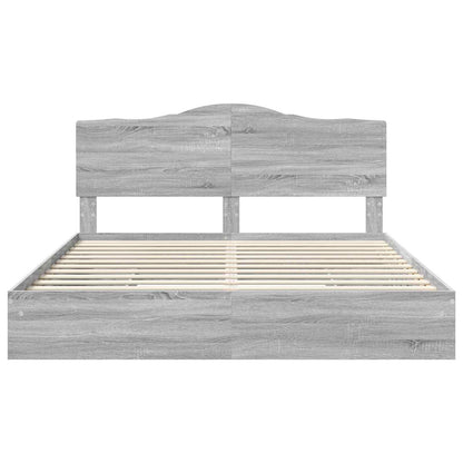 vidaXL Storage Bed Grey Sonoma 180 x 200 cm Engineered Wood