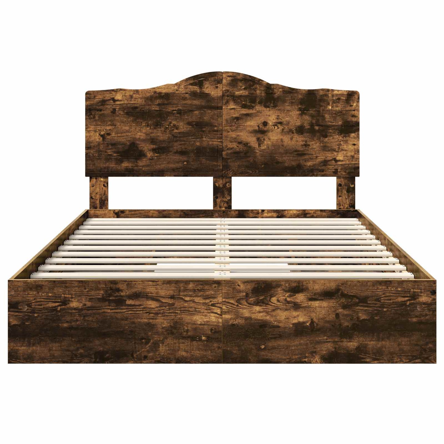 vidaXL Storage Bed with Drawer Smoked Oak 160 x 200 cm Engineered Wood