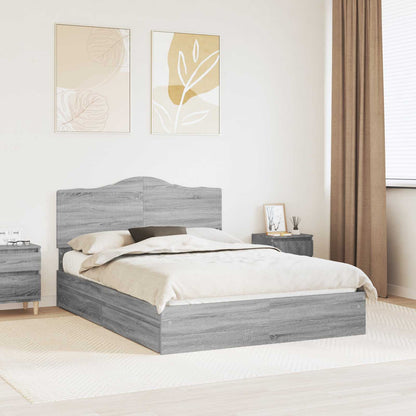 vidaXL Storage Bed Grey Sonoma 160 x 200 cm Engineered Wood