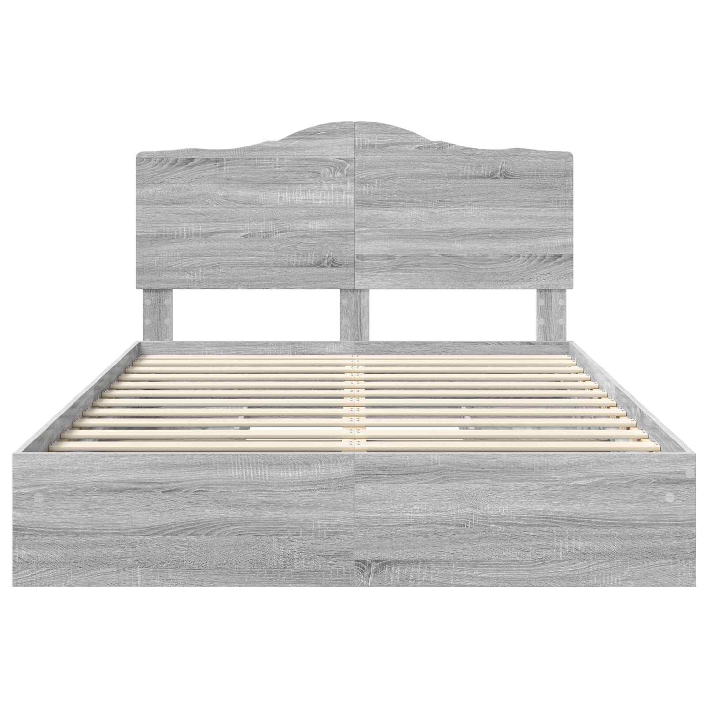 vidaXL Storage Bed Grey Sonoma 150 x 200 cm Engineered Wood