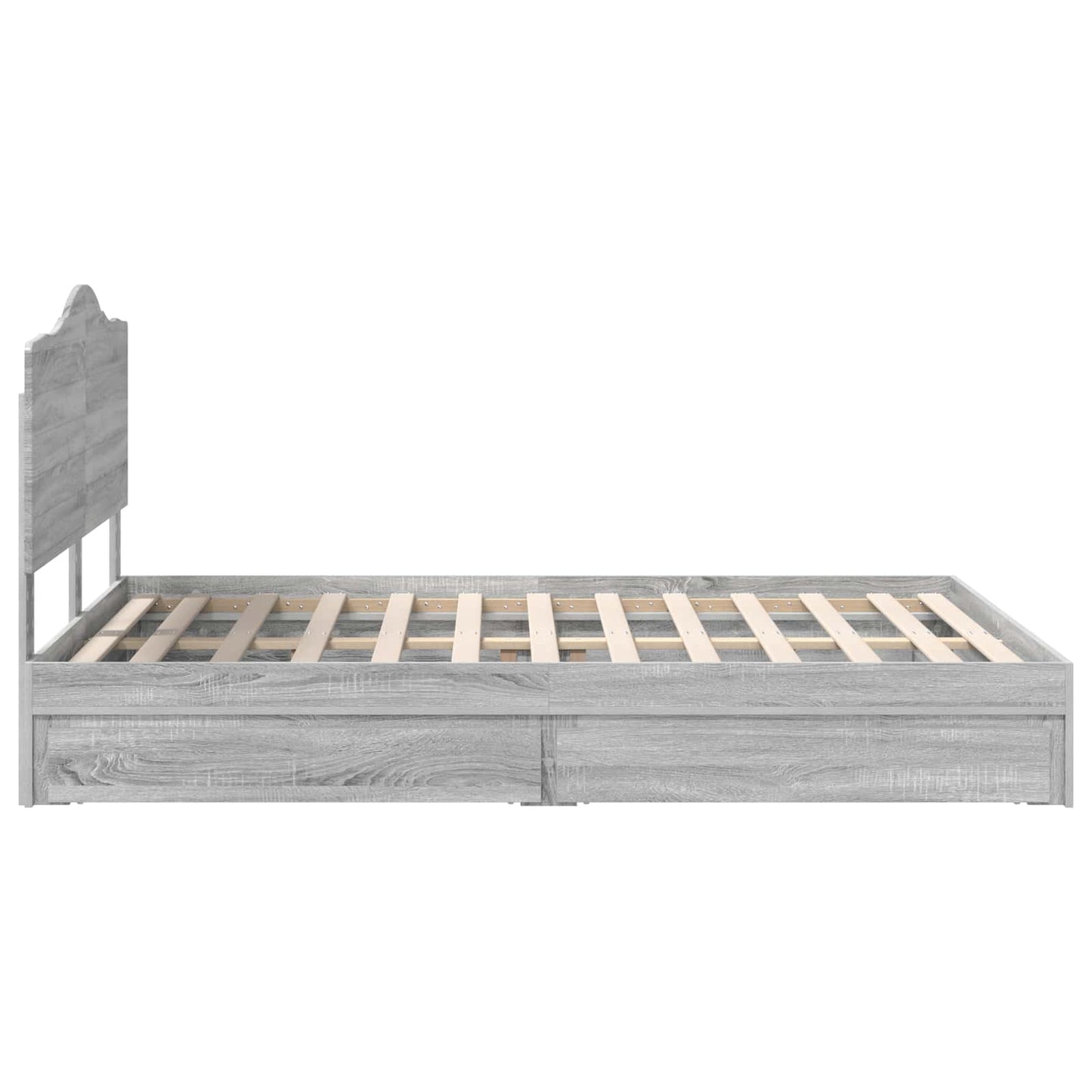 vidaXL Storage Bed Grey Sonoma 150 x 200 cm Engineered Wood