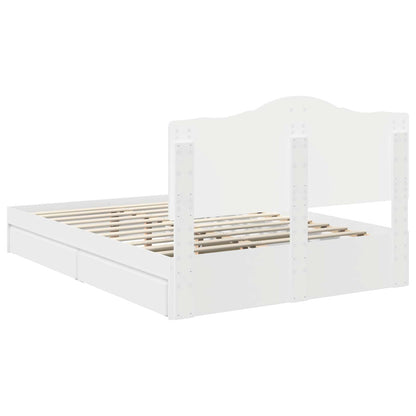 vidaXL Storage Bed with Headboard White 140 x 200 cm Engineered Wood