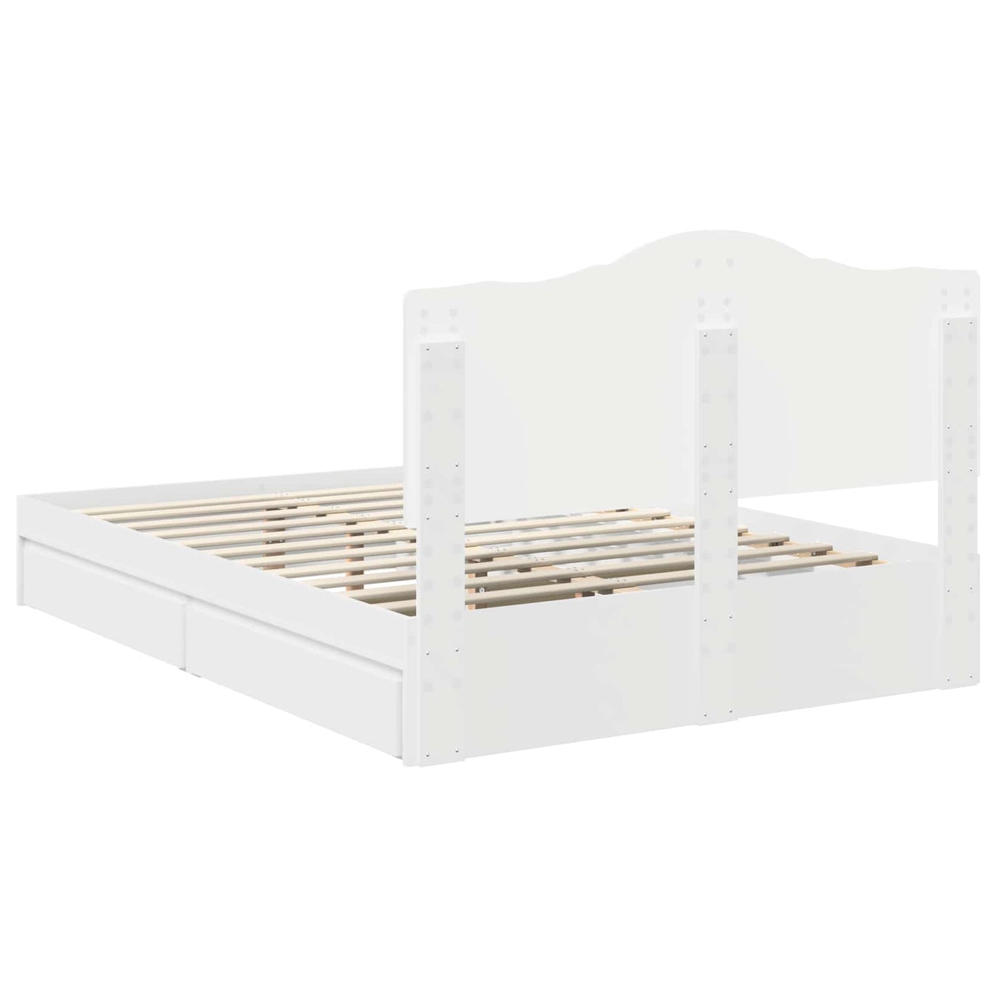 vidaXL Storage Bed with Headboard White 140 x 190 cm Engineered Wood