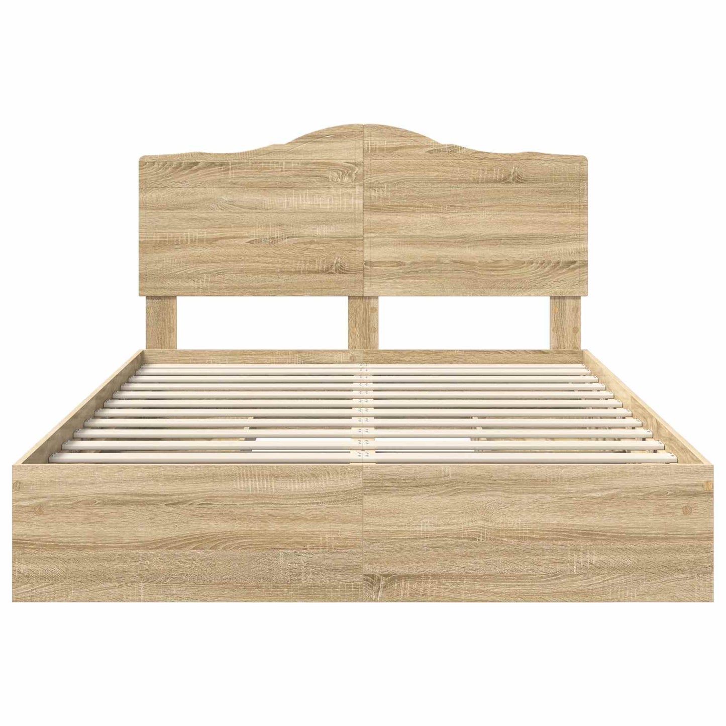 vidaXL Storage Bed with Drawer Sonoma Oak 140 x 190 cm Engineered Wood