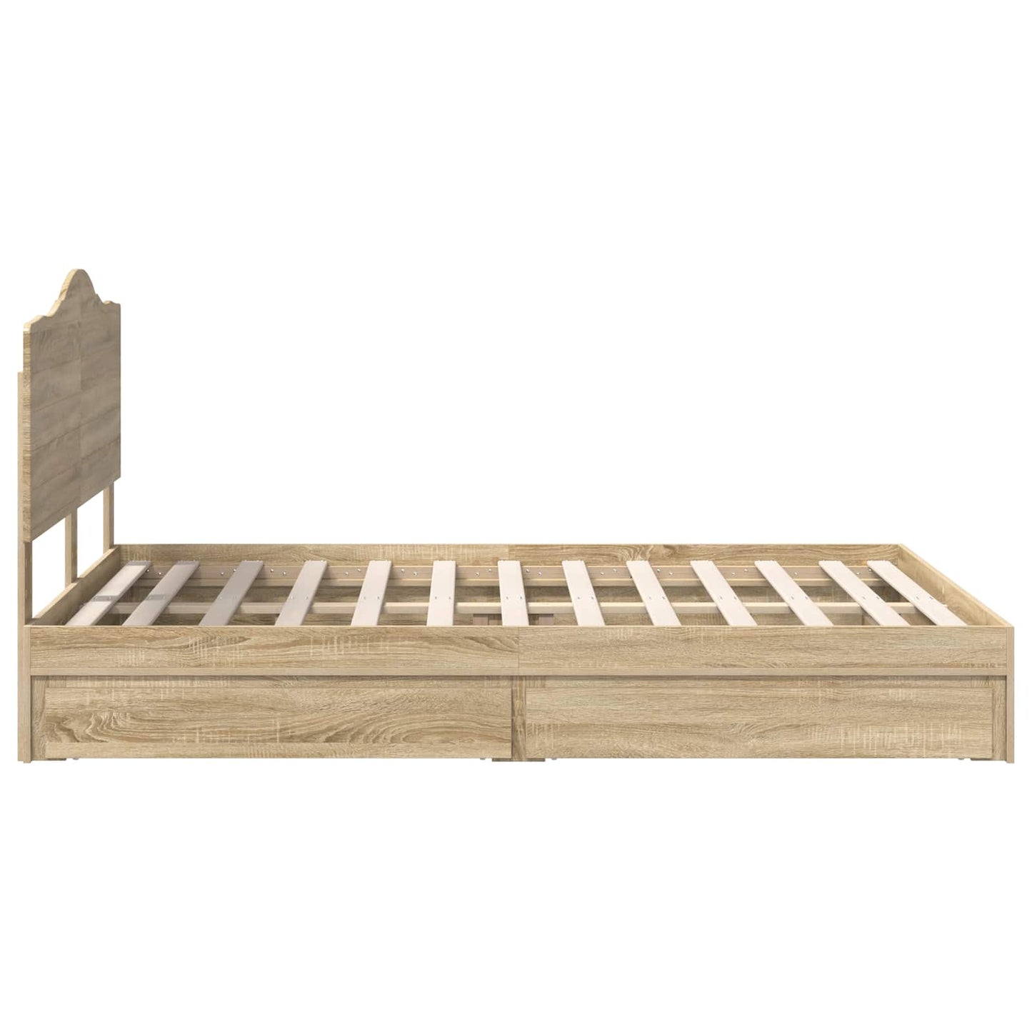vidaXL Storage Bed with Drawer Sonoma Oak 140 x 190 cm Engineered Wood