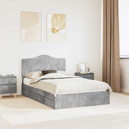 vidaXL Storage Bed Concrete Grey 135 x 190 cm Engineered Wood
