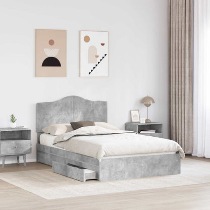 vidaXL Storage Bed Concrete Grey 135 x 190 cm Engineered Wood