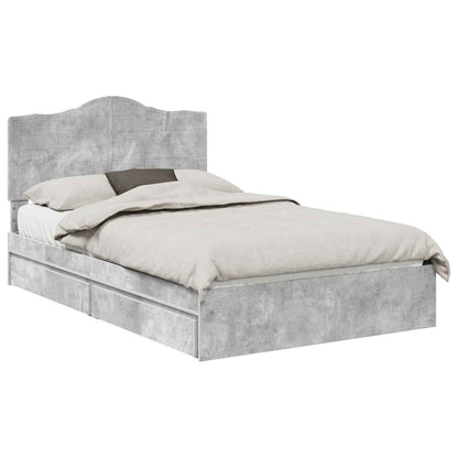 vidaXL Storage Bed Concrete Grey 135 x 190 cm Engineered Wood