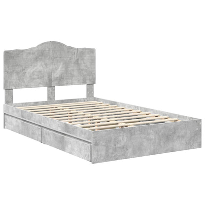 vidaXL Storage Bed Concrete Grey 135 x 190 cm Engineered Wood