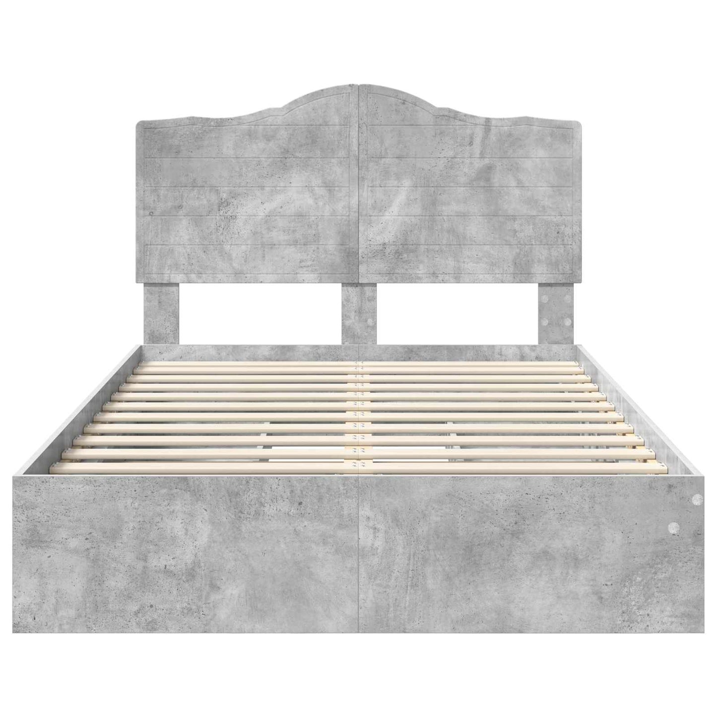 vidaXL Storage Bed Concrete Grey 135 x 190 cm Engineered Wood