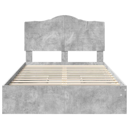 vidaXL Storage Bed Concrete Grey 135 x 190 cm Engineered Wood