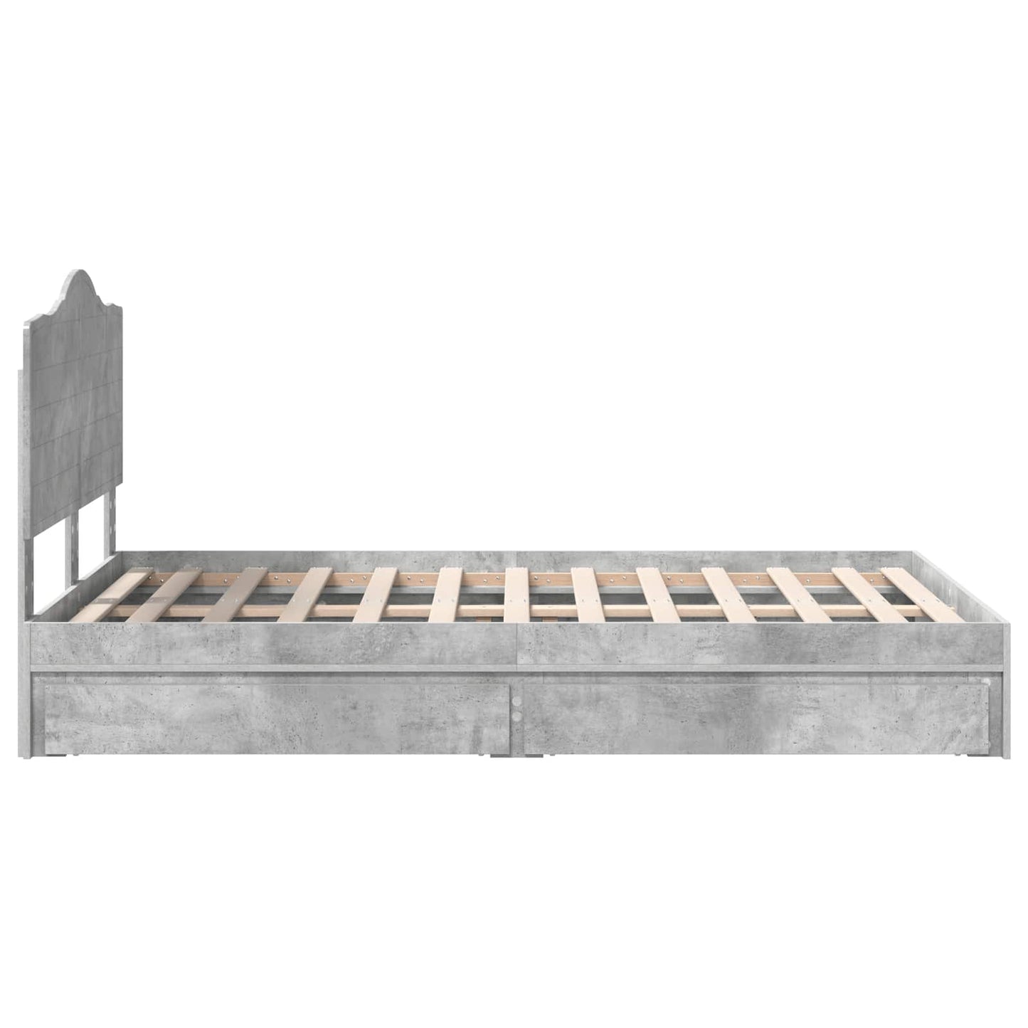 vidaXL Storage Bed Concrete Grey 135 x 190 cm Engineered Wood