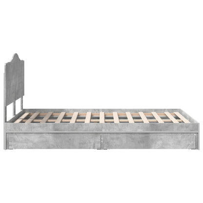 vidaXL Storage Bed Concrete Grey 135 x 190 cm Engineered Wood