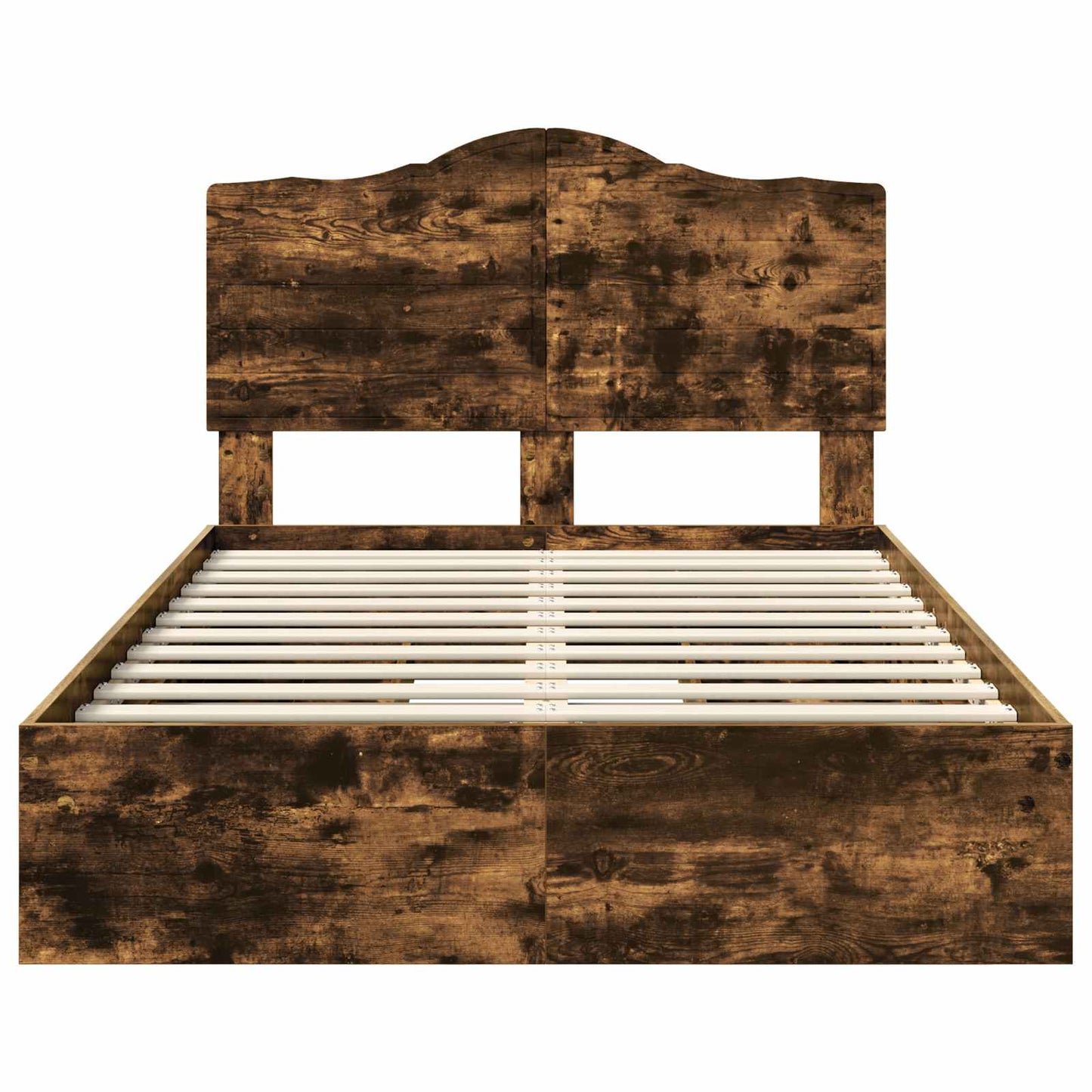 vidaXL Storage Bed with Drawer Smoked Oak 120 x 200 cm Engineered Wood