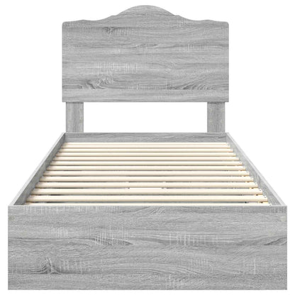 vidaXL Storage Bed Grey Sonoma 100 x 200 cm Engineered Wood