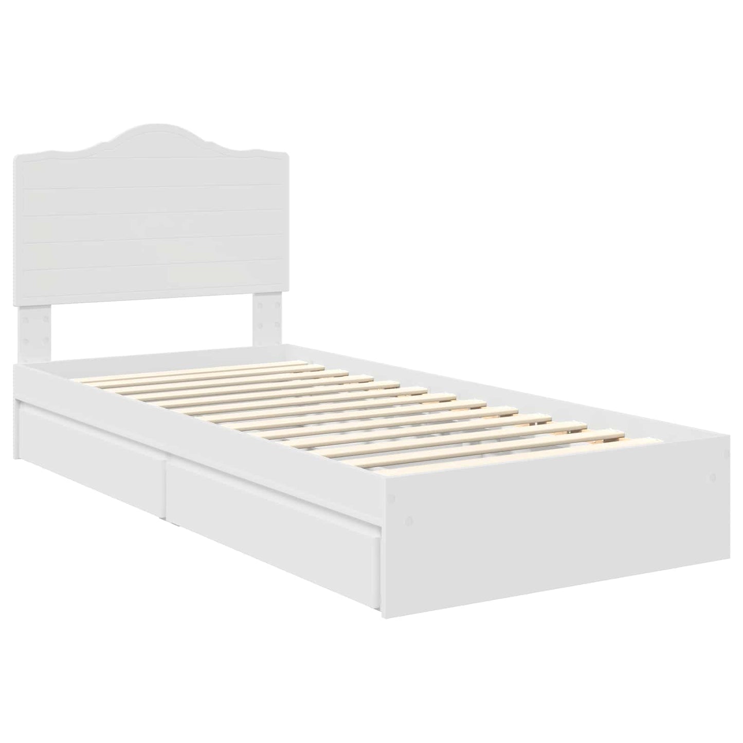 vidaXL Storage Bed with Headboard White 90 x 200 cm Engineered Wood