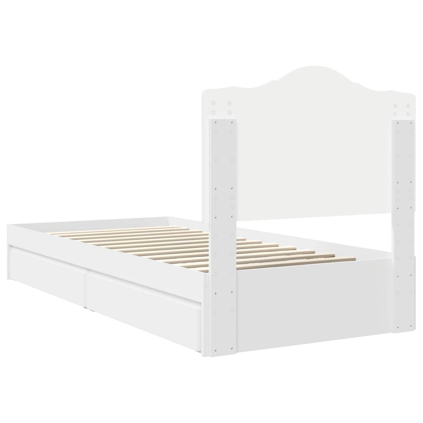 vidaXL Storage Bed with Headboard White 90 x 200 cm Engineered Wood