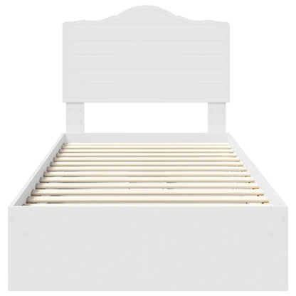 vidaXL Storage Bed with Headboard White 90 x 200 cm Engineered Wood