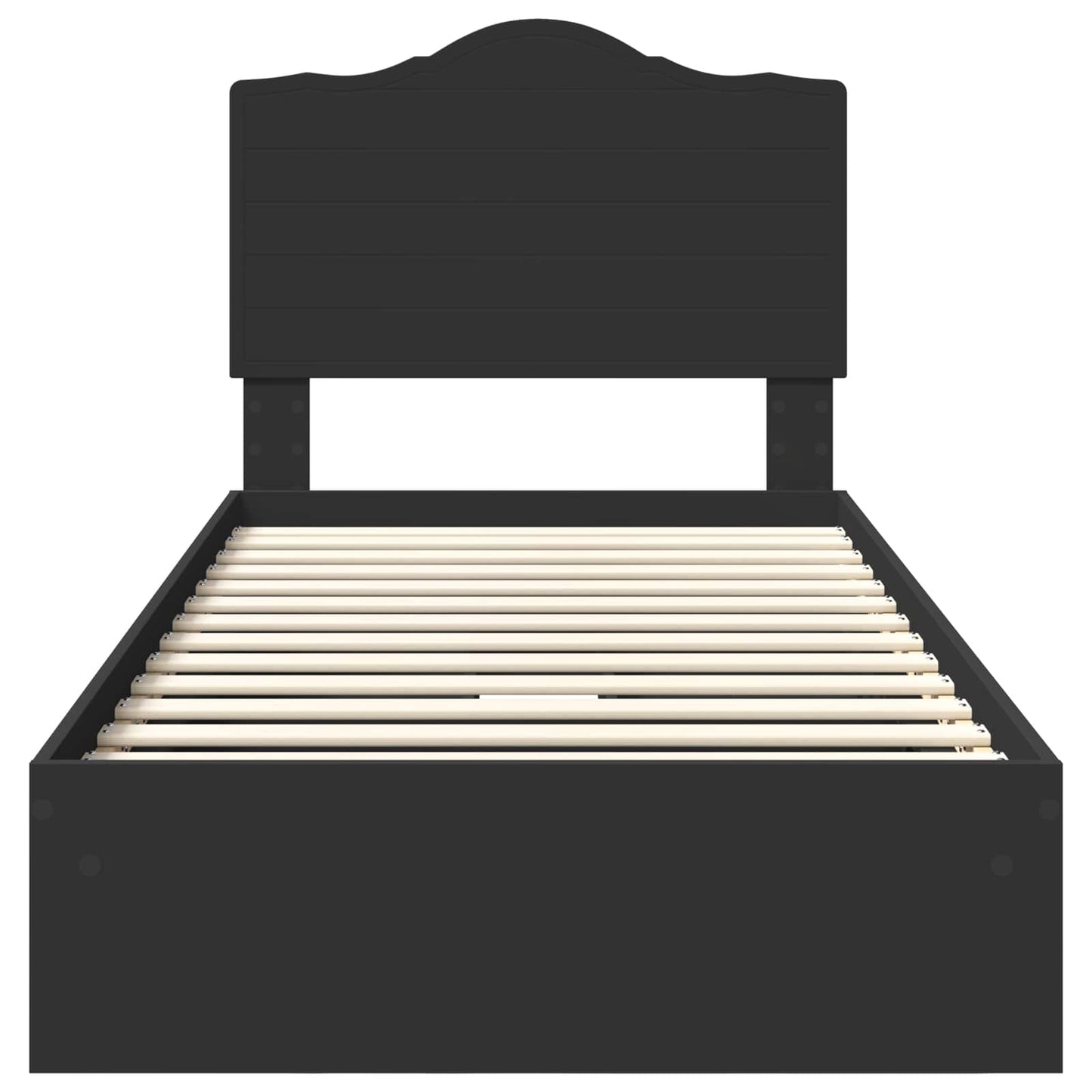 vidaXL Storage Bed with Headboard Black 90 x 190 cm Engineered Wood