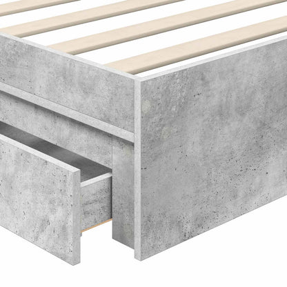 vidaXL Storage Bed Concrete Grey 90 x 190 cm Engineered Wood