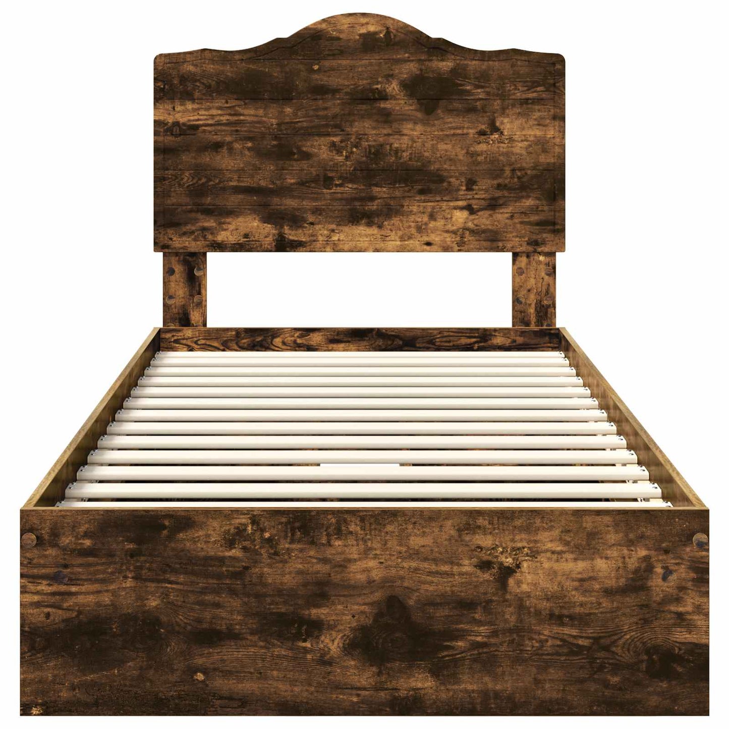vidaXL Storage Bed with Drawer Smoked Oak 90 x 190 cm Engineered Wood