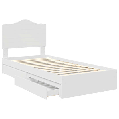 vidaXL Storage Bed with Drawer White 70 x 190 cm Engineered Wood