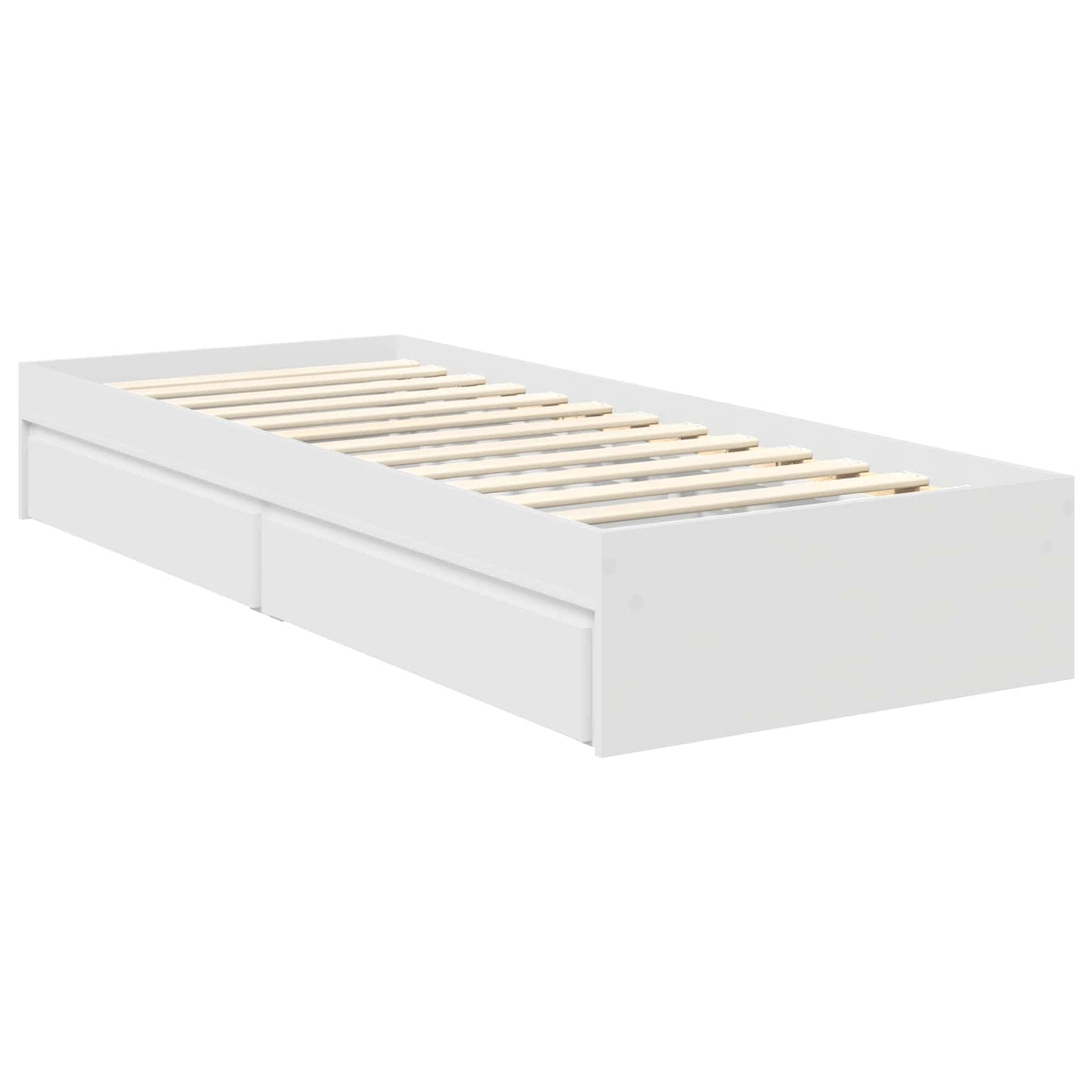 vidaXL Storage Bed with Drawer White 70 x 190 cm Engineered Wood