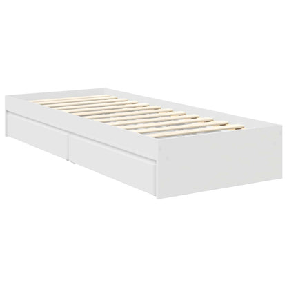 vidaXL Storage Bed with Drawer White 70 x 190 cm Engineered Wood