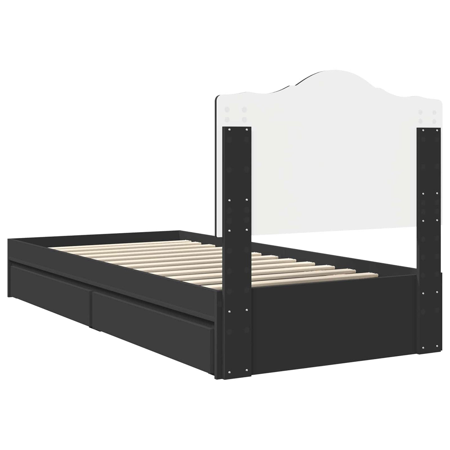 vidaXL Storage Bed with Drawer Black 70 x 190 cm Engineered Wood