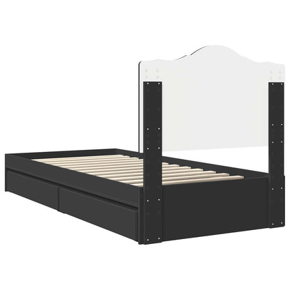 vidaXL Storage Bed with Drawer Black 70 x 190 cm Engineered Wood